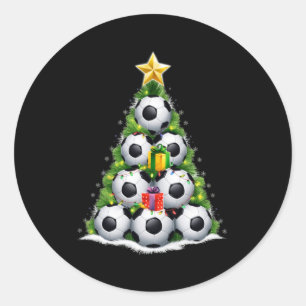 Soccer Christmas Tree Xmas Player Boys T Shirt Classic Round Sticker