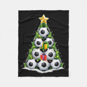 Soccer Christmas Tree Xmas Player Boys T Shirt  Fleece Blanket