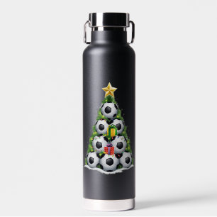 Soccer Christmas Tree Xmas Player Boys Water Bottle