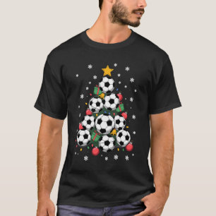 Soccer Christmas Tree Xmas Player Sports Lover T-Shirt