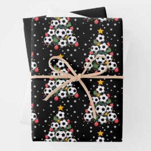 Soccer Christmas Tree Xmas Player Sports Lover Wrapping Paper Sheet