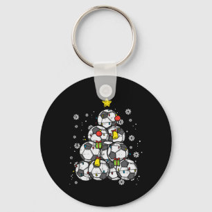 Soccer Christmas Tree Xmas Pyjamas Pjs Player Boys Key Ring