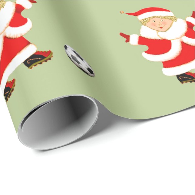 Soccer Christmas Wrapping Paper (Roll Corner)