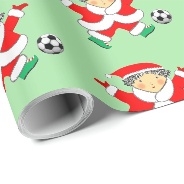 Soccer Christmas Wrapping Paper (Roll Corner)