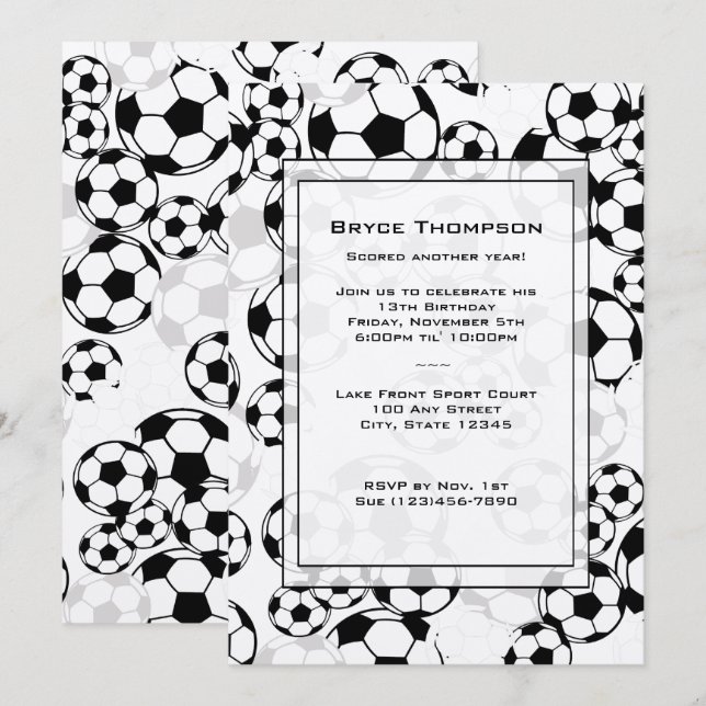 Soccer Classic  Party Invitation (Front/Back)