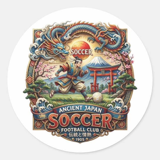 SOCCER CLASSIC ROUND STICKER (Front)