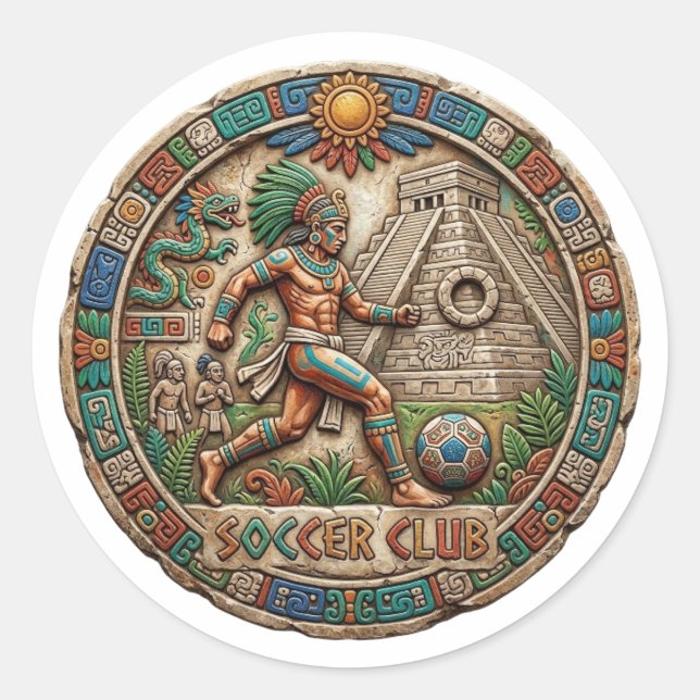 SOCCER CLASSIC ROUND STICKER (Front)