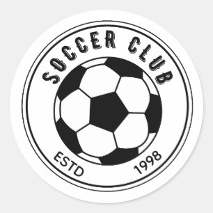 Soccer Club Emblem Classic Round Sticker