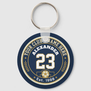 Soccer Club Name With Player Number Custom Key Ring