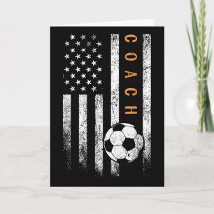 Soccer Coach American Flag Design Soccer Trainer C Card