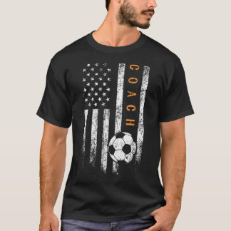 Soccer Coach American Flag Design Soccer Trainer C T-Shirt