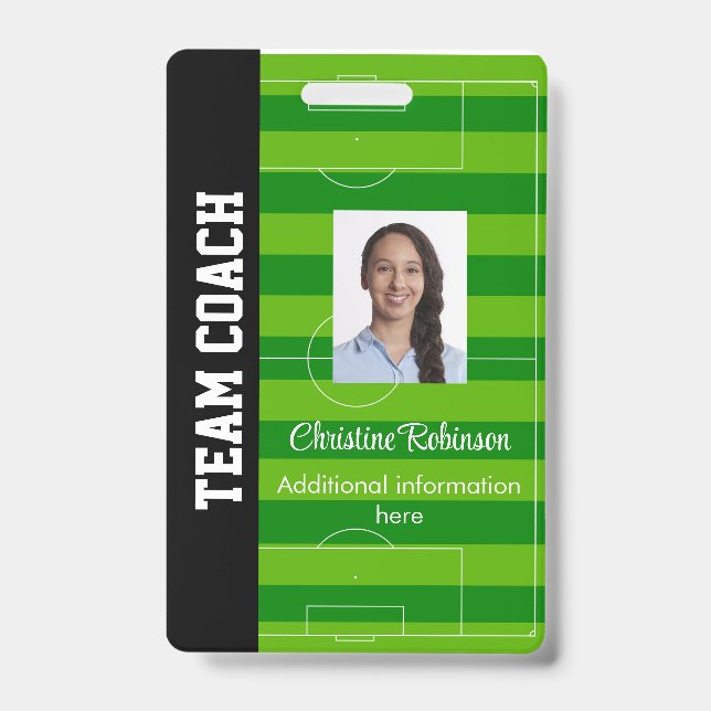 Soccer coach badge ID badge (Front)