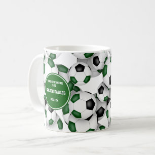 soccer coach commemorative gift green black coffee mug