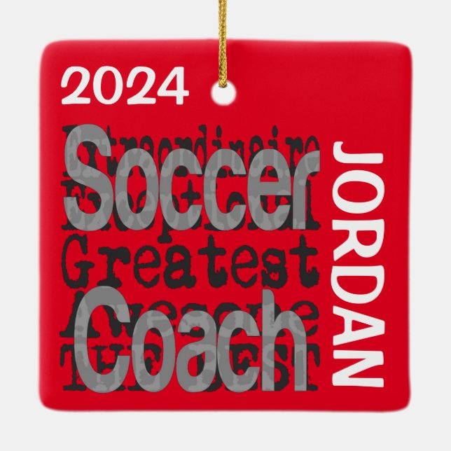 Soccer Coach Extraordinaire CUSTOM Ceramic Ornament (Back)