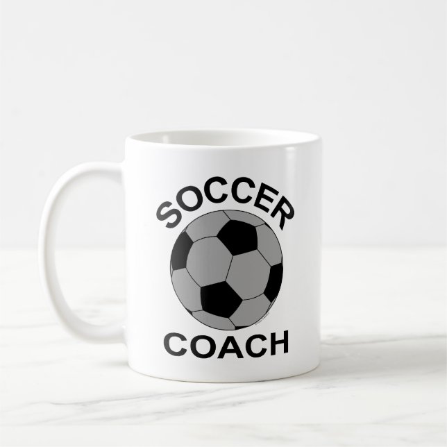 Soccer Coach Grey Classic Flask Coffee Mug (Left)