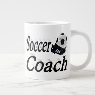 Soccer Coach half text Large Coffee Mug