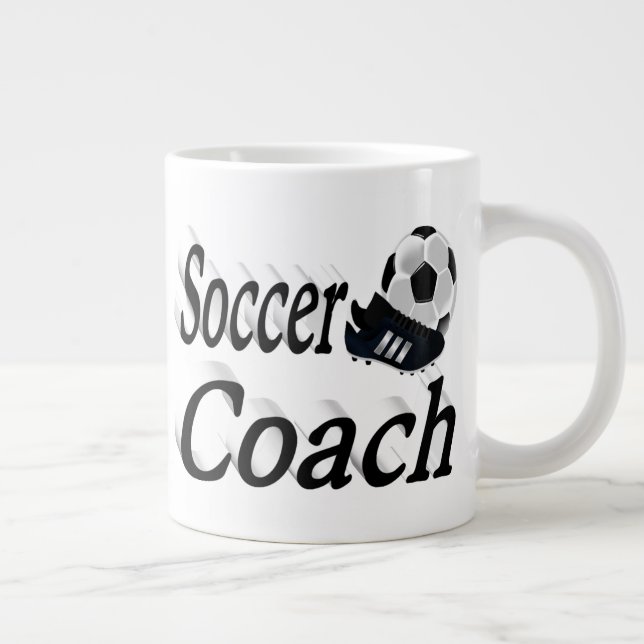 Soccer Coach half text Large Coffee Mug (Right)