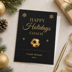 Soccer Coach Happy Holidays Personalised Team Holiday Card