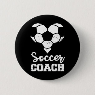 Soccer Coach Heart Funny Soccer Player 6 Cm Round Badge