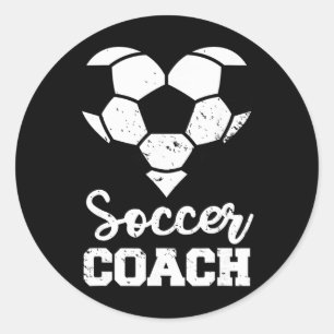 Soccer Coach Heart Funny Soccer Player Classic Round Sticker