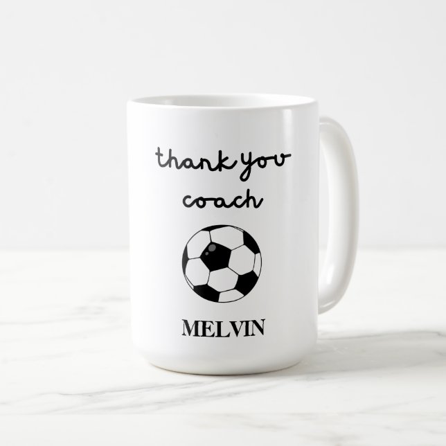 Soccer Coach Mug, Thank You Gift for Sports Coach, Coffee Mug (Front Right)