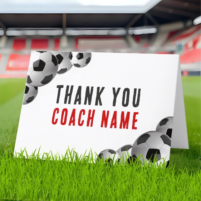 Soccer Coach Name  Thank You Card (Creator Uploaded)