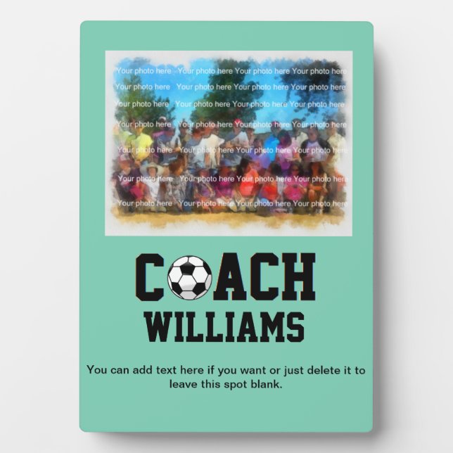 Soccer Coach Personalised Plaque (Front)