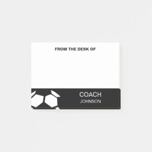 Soccer Coach Personalised Trendy Modern Black Post-it Notes