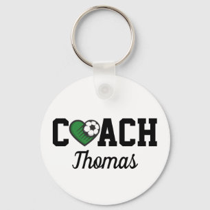 Soccer Coach Professional Name & Heart Ball Cool Key Ring
