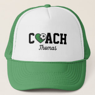 Soccer Coach Professional Name & Heart Ball Cool  Trucker Hat
