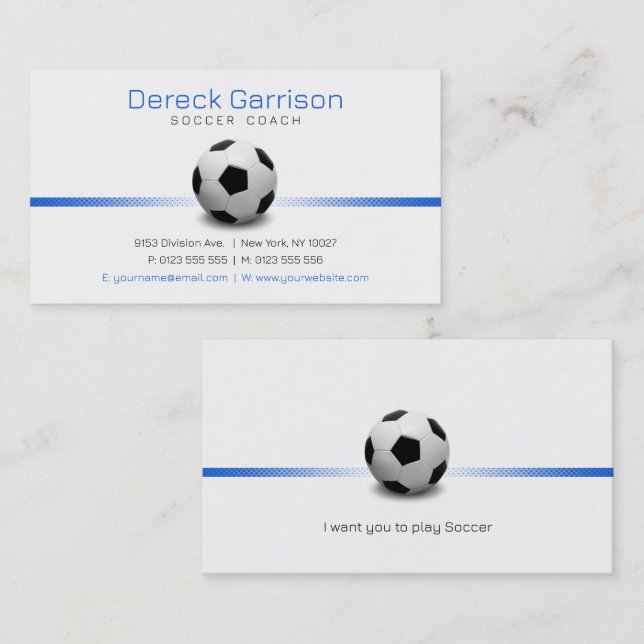 Soccer Coach | Professional Sports Business Card (Front/Back)