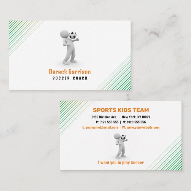 Soccer Coach | Professional Sports Business Card (Front/Back)