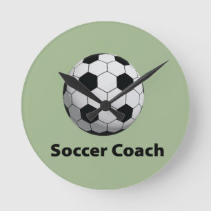 Soccer Coach Round Clock