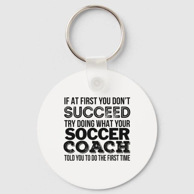 Soccer Coach Shirt Funny Gift Tee  Key Ring (Front)