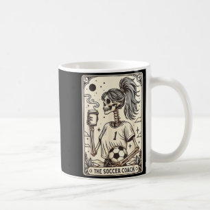Soccer Coach Tarot Card Halloween Skeleton Soccer Coffee Mug
