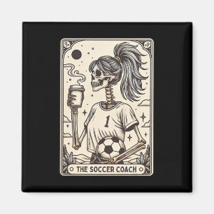 Soccer Coach Tarot Card Halloween Skeleton Soccer  Magnet
