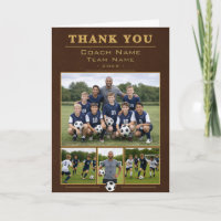 Soccer Coach Team Faux Leather 4 Photo Collage