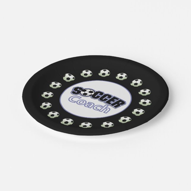Soccer Coach Thank You, Balls Paper Plate (Angled)