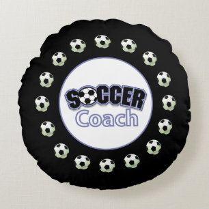 Soccer Coach Thank You, Balls Round Cushion