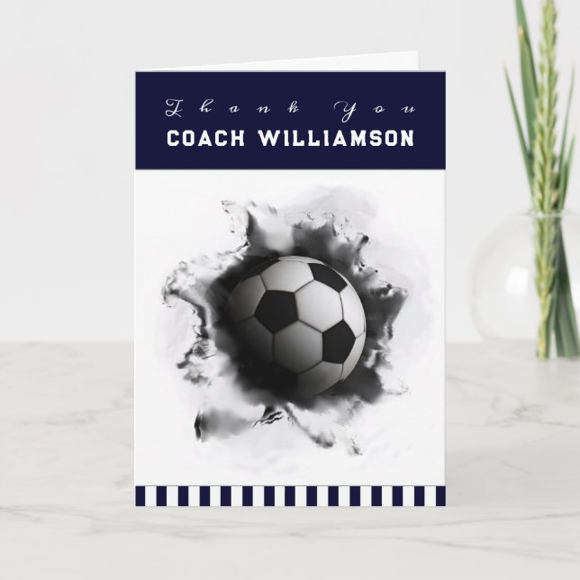Soccer Coach Thank You Card (Front)