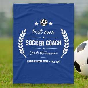 Soccer Coach Thank You Gift From Team Personalised Fleece Blanket