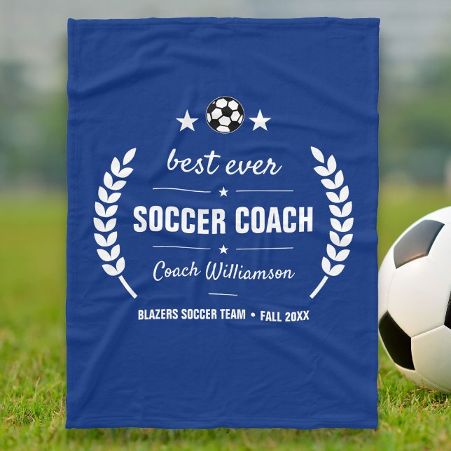 Soccer Coach Thank You Gift From Team Personalised Fleece Blanket (Creator Uploaded)