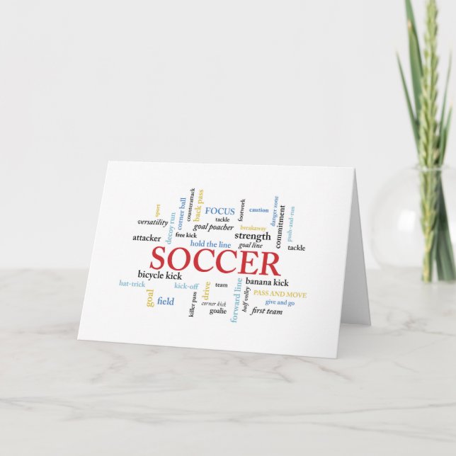 Soccer Coach Thank You in Words Card (Front)