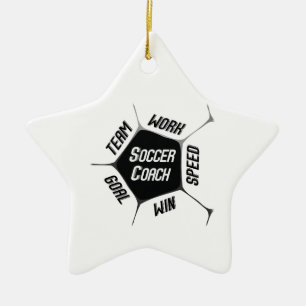 Soccer Coach Thanks Large Ball Ceramic Ornament