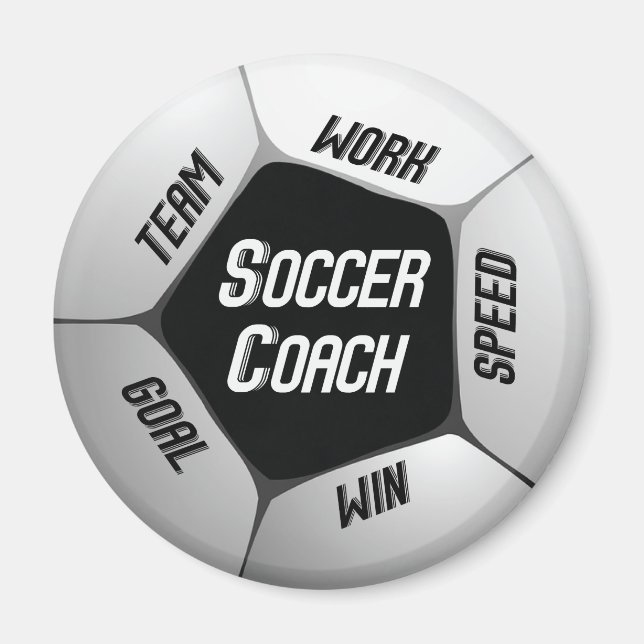 Soccer Coach Thanks Large Ball Magnet (Front)