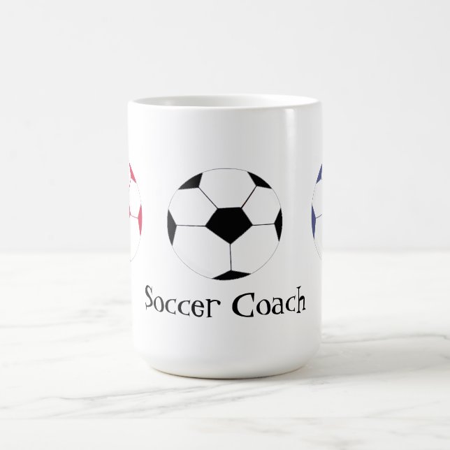 Soccer Coach - Three Colourful Soccer Balls Coffee Mug (Center)