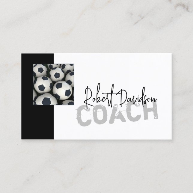 Soccer Coach Trainer Sports Goal Business Card (Front)
