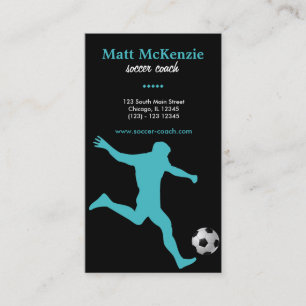 Soccer Coach (Turquoise) Business Card
