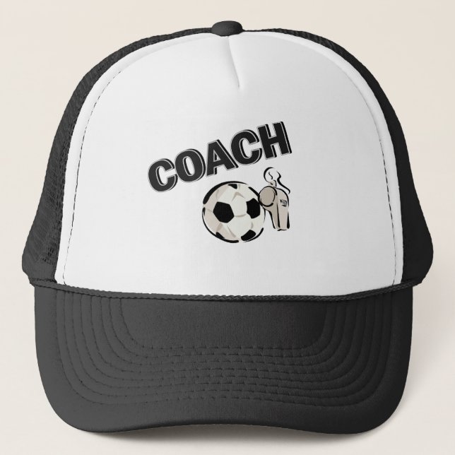 Soccer Coach (Whistle/Ball) Trucker Hat (Front)