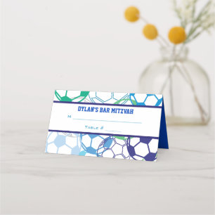 SOCCER COLORED Bar Bat Mitzvah Seating Escort Place Card